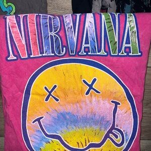 NIRVANA Pink Smiley Face Tee